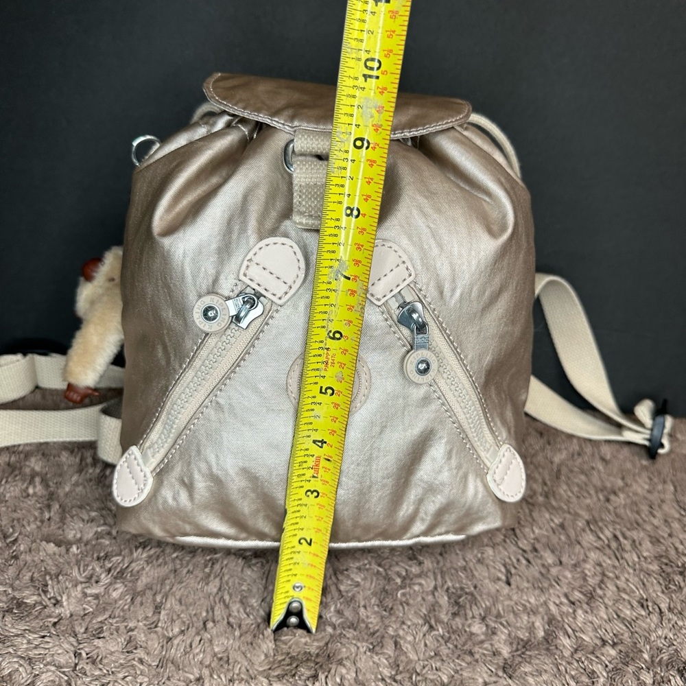 Kipling Silver Backpack With Drawstring Closure A… - image 7